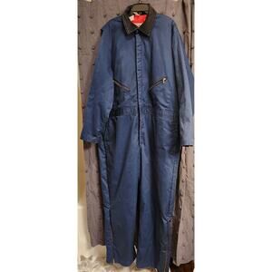 WALLS BLIZZARD-PRUF Vintage Insulated Coveralls Men 3X Blue Red USA Work FLAWED